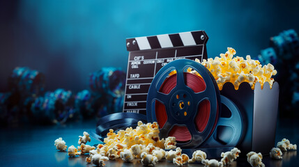 Cinema concept, popcorn, tikets 