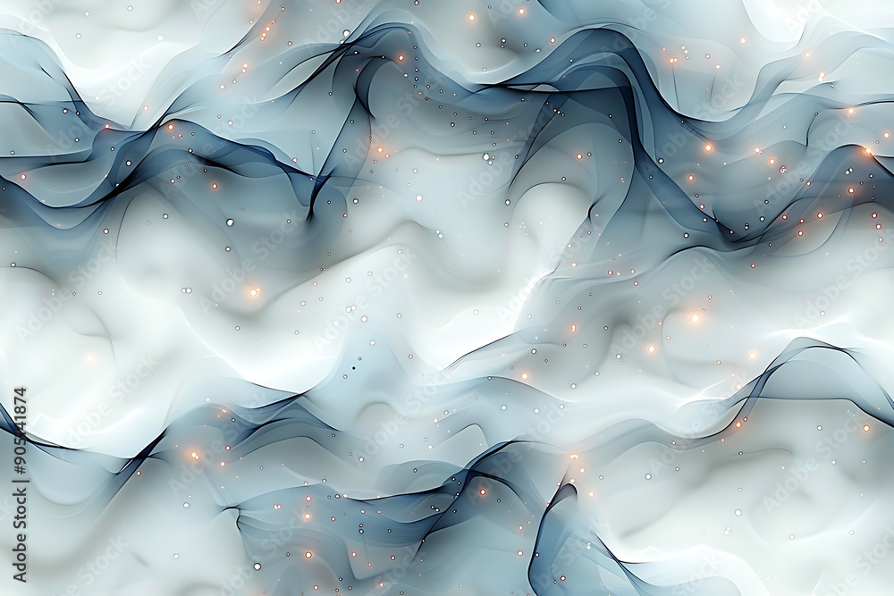 Poster a seamless abstract pattern with geometric shapes and pastel colors, providing a calming and minimal