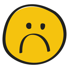 PNG Unhappy emoticon hand drawn doodle, transparent background