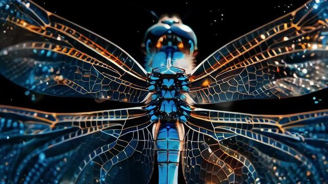 Abstract dragonfly wings pattern closeup