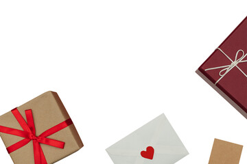 Png Valentines’ gifts border mockup with boxes and love letter