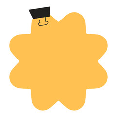 Yellow bubble shaped reminder note sticker design element