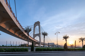 Fototapeta premium Gewan bridge in the entrance of pearl qatar residential area