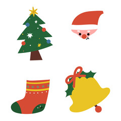 Festive decorative Christmas elements set transparent png