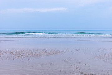 Beautiful tropical beach and sea in sunny day. Nature landscape view