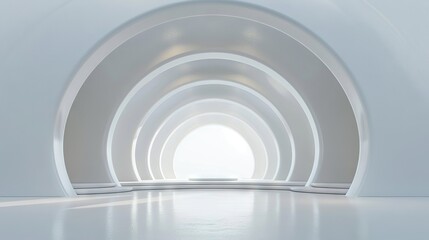 Obraz premium A bright light at the end of a white tunnel is a light at the end of the tunnel