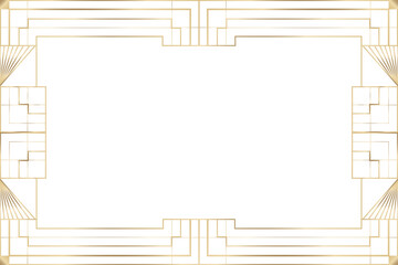 Png frame gold art deco style on transparent background © Rawpixel.com