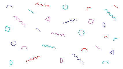 Abstract colorful basic shape design elements isolated on background