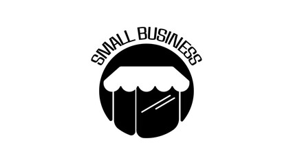 Small Business emblem , black isolated silhouette
