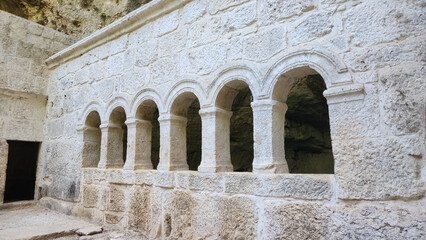 Interior view of Virgin Mary Chapel, dates back St. Paulus's time in the early Christianity in the pit called Cave of Heaven in Narlikuyu in Silifke district in Mersin province of Turkey.
