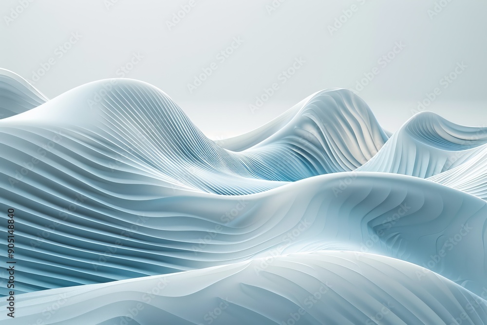 Poster abstract white and blue wavy pattern background with smooth and flowing lines