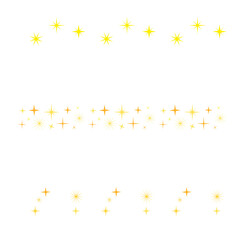 Sparkling star png border, festive glittering pattern sticker set