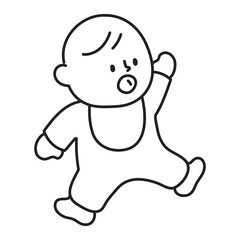 PNG Baby boy line art sticker, transparent background