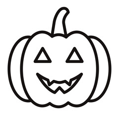 A linear pumpkin icon for the Halloween holiday.