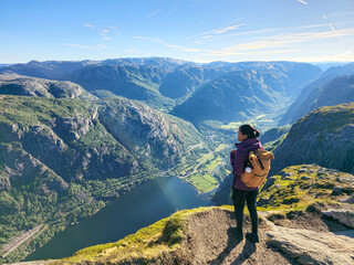 Majestic Fjord Views From Norwegian Mountain Overlook at Sunrise