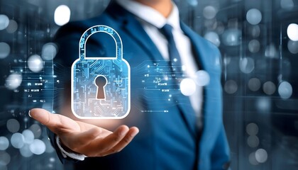 Man Holding Padlock in Hands