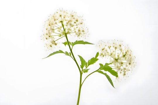 Meadowsweet flower white background, Ai Generated
