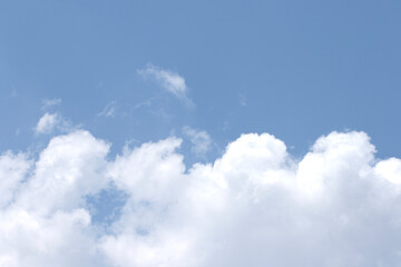 White clouds on blue sky in a hot day in july in Mediterranean nature