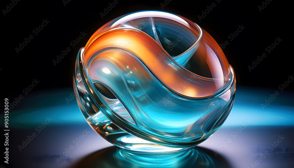 Aufkleber light blue abstract transparent object that blends seamlessly into its background