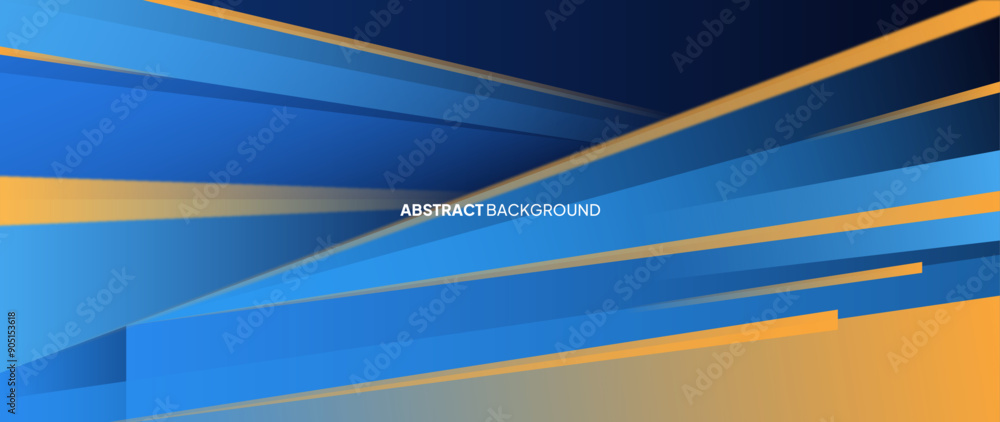 Poster abstract blue and orange gradient background. with a bold geometry line drawing pattern. abstract bl