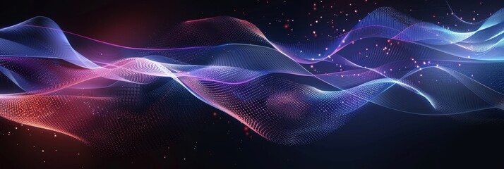 Abstract Colorful Waves Displaying Their Beauty on a Dark Black Background for Contrast