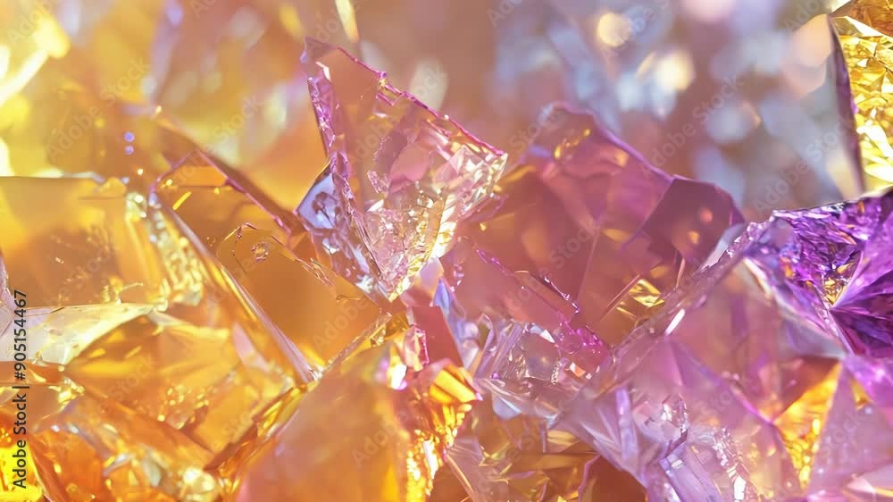 Poster abstract background with multicolored crystal pieces forming a glittering pattern.