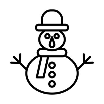 recommend clip art: Snowman line icon