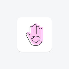 Volunteer Heart color shadow thinline icon , vector, pixel perfect, illustrator file