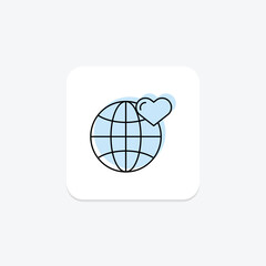 Volunteer Outreach color shadow thinline icon , vector, pixel perfect, illustrator file