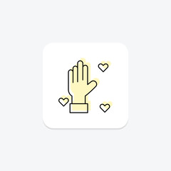 Fototapeta premium Volunteer Appreciation color shadow thinline icon , vector, pixel perfect, illustrator file