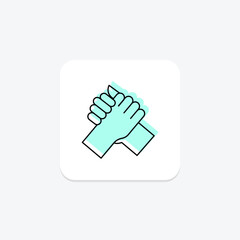 Volunteer Initiative color shadow thinline icon , vector, pixel perfect, illustrator file