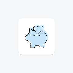 Volunteer Impact color shadow thinline icon , vector, pixel perfect, illustrator file