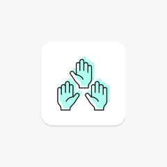 Volunteer Contribution color shadow thinline icon , vector, pixel perfect, illustrator file
