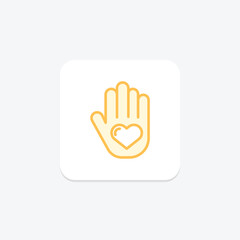 Fototapeta premium Volunteer Heart duotone line icon , vector, pixel perfect, illustrator file