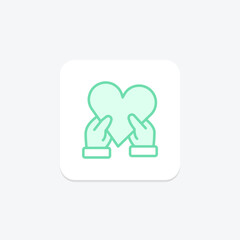 Volunteer Supporter duotone line icon , vector, pixel perfect, illustrator file