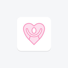 Volunteer Hero duotone line icon , vector, pixel perfect, illustrator file