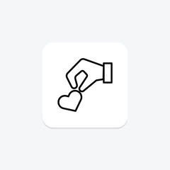 Volunteer Effort line icon , vector, pixel perfect, illustrator file
