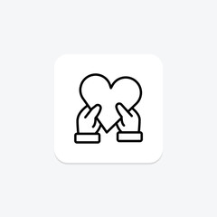 Volunteer Supporter line icon , vector, pixel perfect, illustrator file