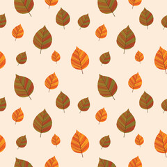 Obraz premium Seamless pattern with autumn leaves. Vector illustration.