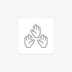 Volunteer Contribution thinline icon , vector, pixel perfect, illustrator file