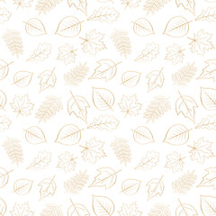 Seamless pattern with autumn leaves. Vector illustration.
