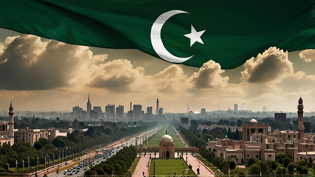 14 August 1947 Pakistan day unique and beautiful banner 77th independence day of Pakistan background wallpaper illustration
