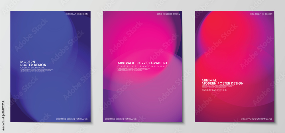Poster gradient colorful overlap vector design. futuristic design theme for poster and cover design templat