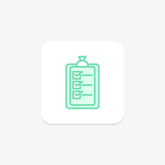 Meeting Checklist duotone line icon , vector, pixel perfect, illustrator file