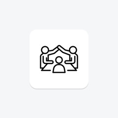 Meeting Management line icon , vector, pixel perfect, illustrator file