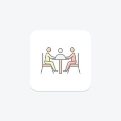Team Meeting lineal color icon , vector, pixel perfect, illustrator file