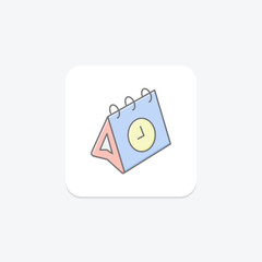 Meeting Reminder lineal color icon , vector, pixel perfect, illustrator file