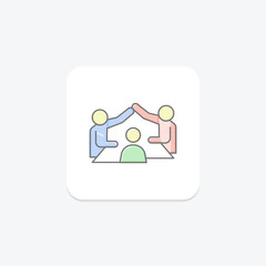Meeting Management lineal color icon , vector, pixel perfect, illustrator file