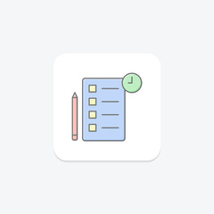 Meeting Notes lineal color icon , vector, pixel perfect, illustrator file