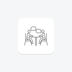 Business Meeting thinline icon , vector, pixel perfect, illustrator file